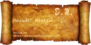 Dezső Mietta névjegykártya